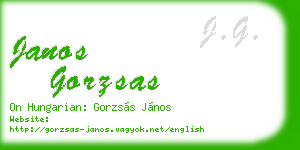 janos gorzsas business card